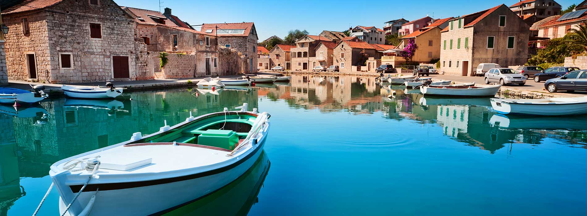Old harbor at Adriatic sea. Hvar island.jpg